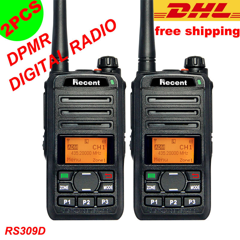 2 шт. DPMR профессиональные цифровые двухсторонние радиостанции 3 Вт рация RS309D 256 каналов Трехцветная рация с ЖК-дисплеем