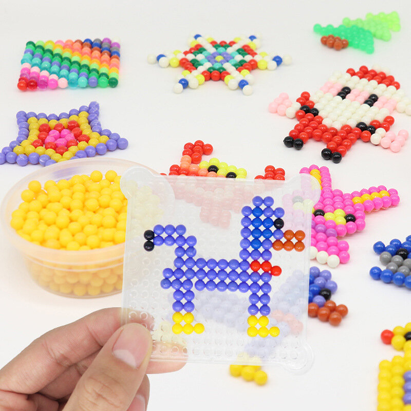 6000pcs DIY 매직 비즈 동물 금형 손 3D 퍼즐 만들기 어린이 교육 구슬 완구 어린이 철자 보충