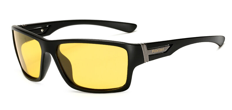 Long keeper óculos de sol com visão noturna polarizado, para homens e mulheres, proteção uv400, preto e quadrado, unissex