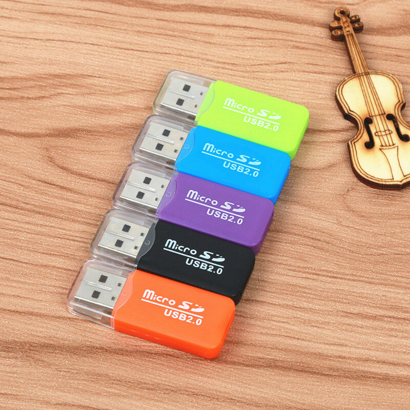 SIANCS Kleurrijke Externe kaartlezer Mini USB 2.0 kaartlezer voor Tf-kaart voor PC MP3 MP4 Speler usb hub adapter