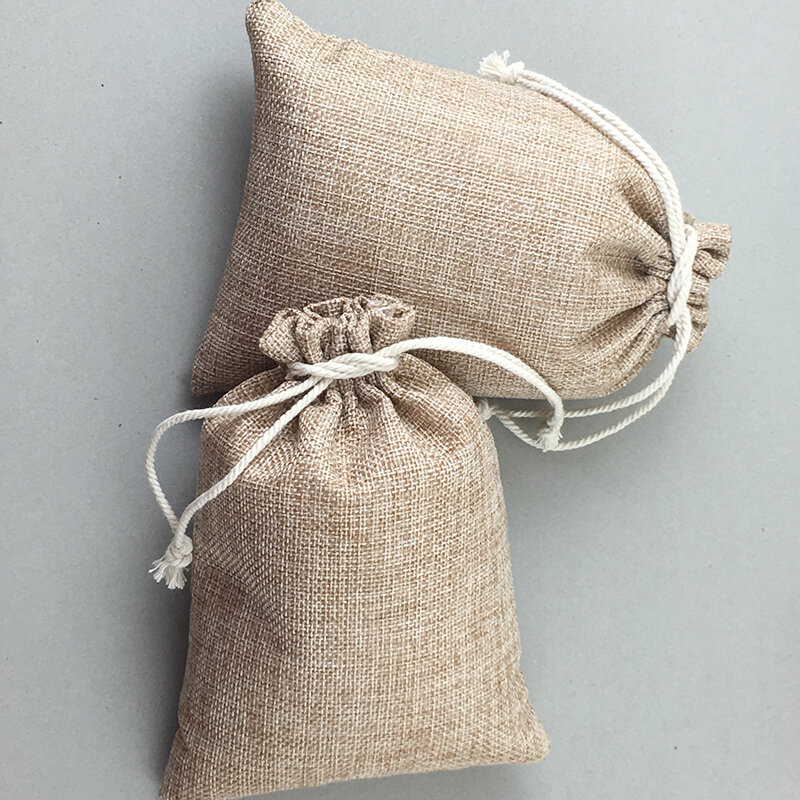 20 шт., винтажные подарочные сумочки из натуральной джутовой ткани