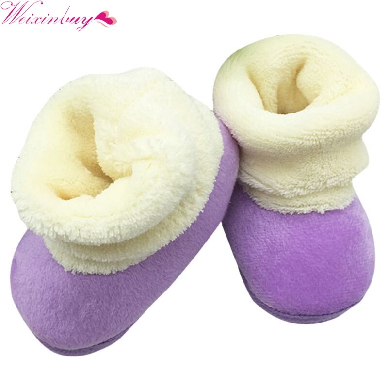 Autumn Winter Kids Baby Boys Girls Soft Plush Cute Booties Infant Anti Slip Snow Boots Warm Shoes First Walkers