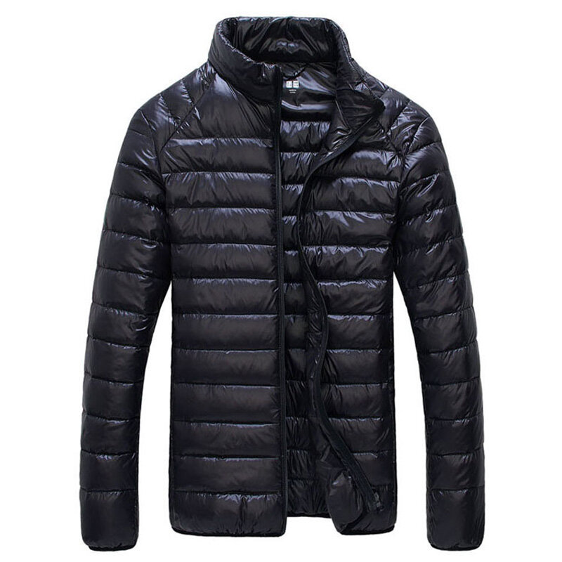 Мужская зимняя куртка-пуховик, новинка 2023, ультра тонкие 90% белые куртки на утином пуху, повседневное портативное зимнее пальто для мужчин 4XL, 5XL, 6XL