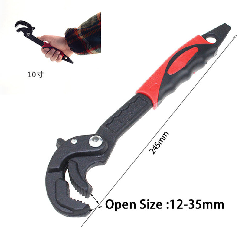 Free ship Universal Key Pipe Wrench Open End Spanner Set High-carbon Steel Snap N Grip Tool Plumber Multi Hand Tool