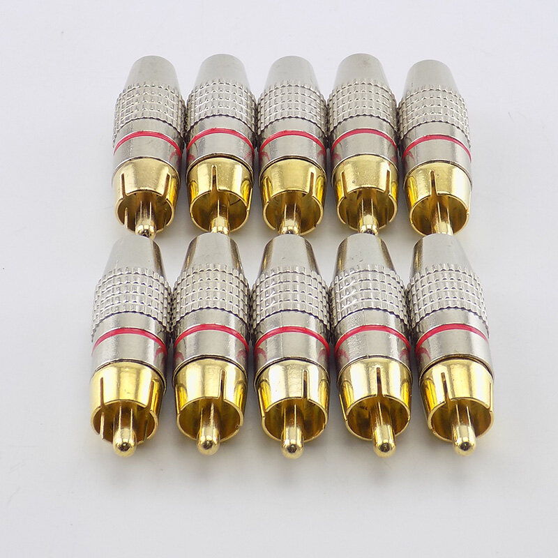 1/4/10pcs RCA Male Connector Non Solder plug Adapter for Audio Cable Plug Video CCTV camera Solder-Free high quantity