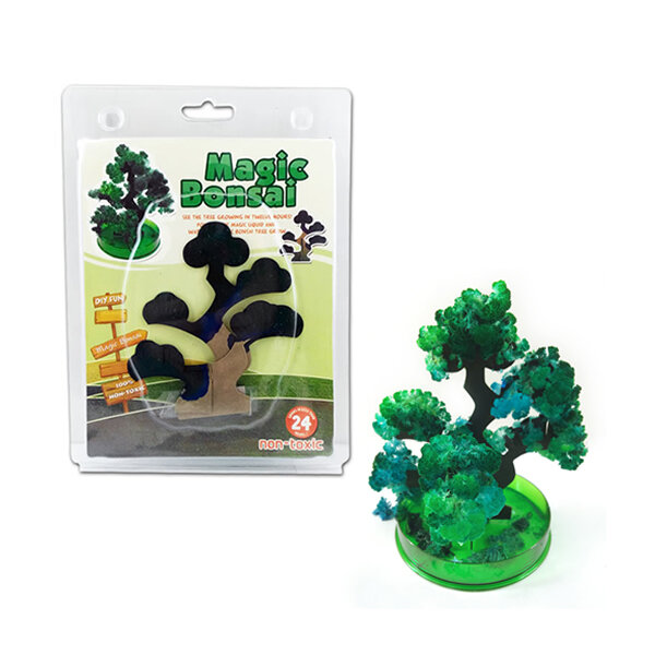 Bonsaï en papier de croissance magique visuel vert, Kit d'arbres de pin mystique, jouets éducatifs de noël pour enfants, 2019