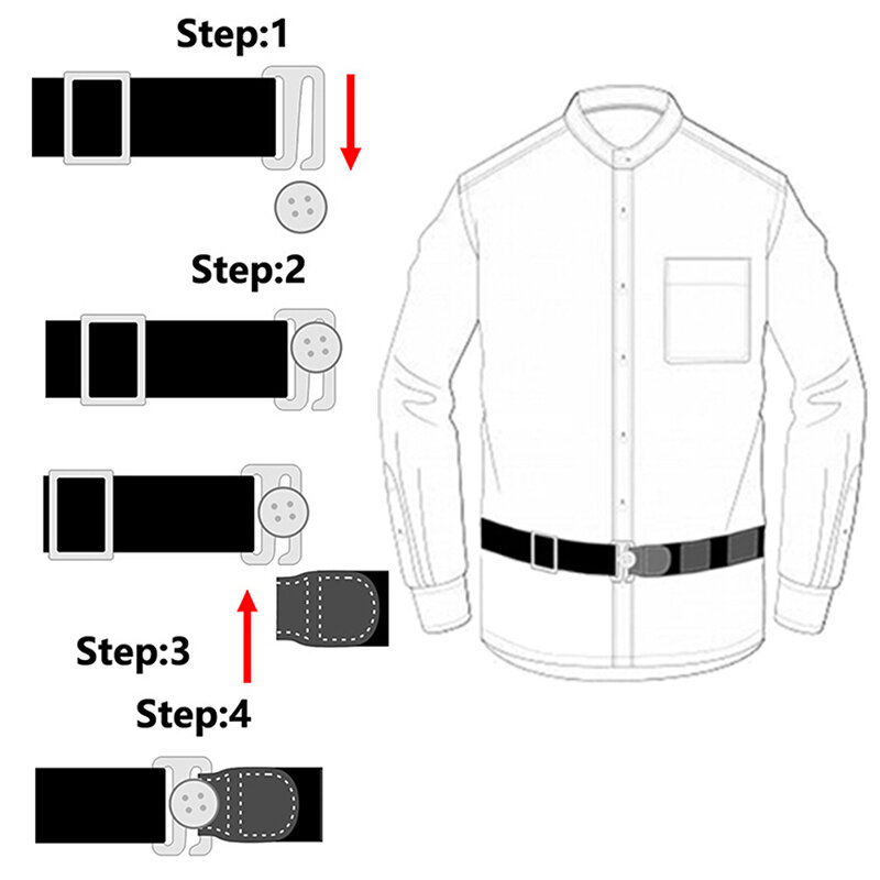 Easyเสื้อStayปรับเข็มขัดลื่นริ้วรอย-Proofเสื้อผู้ถือสายรัดล็อคผู้ถือเข็มขัดใกล้เสื้อ-stay Drop Shipping