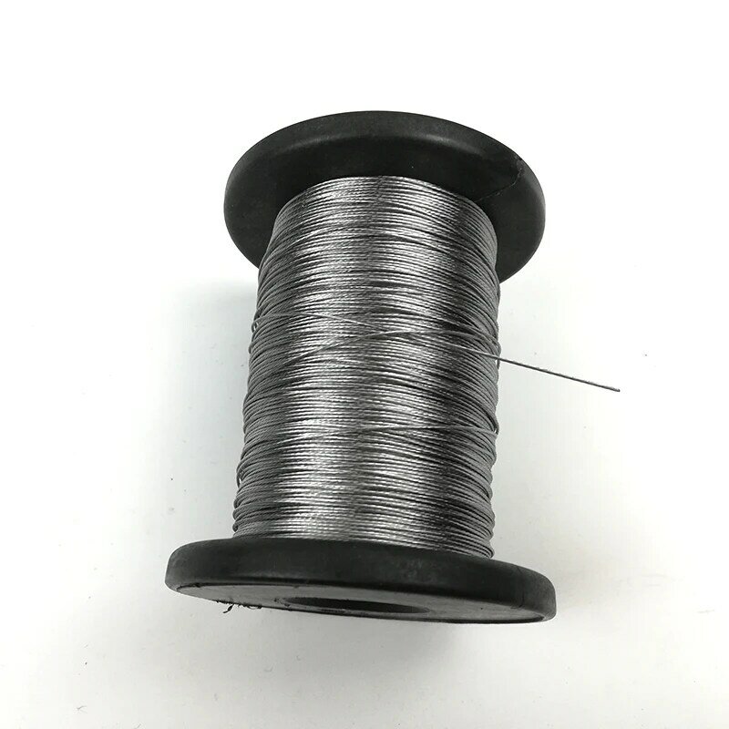 100 medidor 0.3mm 0.4mm 0.5mm fio encalhado de aço macio 1x7 cabo de corda rustproof 304 linha de pesca de aço inoxidável