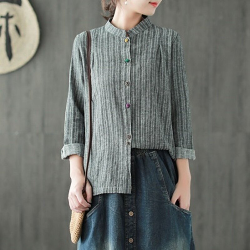 Blusa Oriental para mujer, camisa de estilo chino, ropa de calle japonesa DD1499 S, verano, 2019