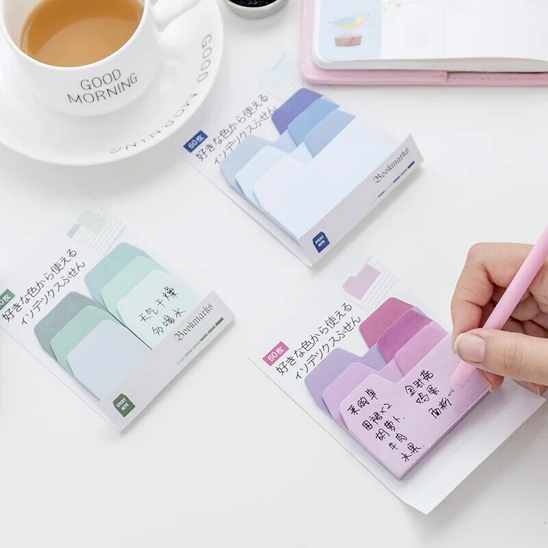 1pc Creative Watercolor Gradient Japanese Sticky Note Memo Pad Post Office Planner Sticker Paper Stationery School Supplies