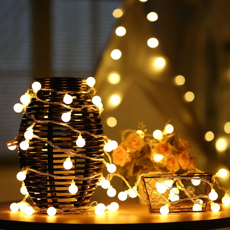 10leds árvore de natal bola luz led string luz de fadas natal festa de casamento em casa jardim guirlanda natal luz led decoração