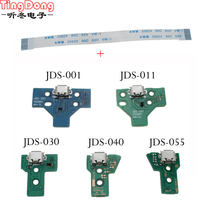 Tingdong Voor Ps 4 Controller Usb Opladen Board Port Vervanging Voor PS4 Controller JDS030 JDS001 JDS011 JDS040 JDS055