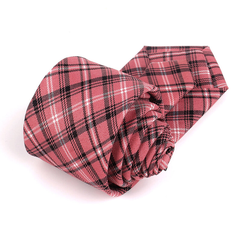 Cravatte scozzesi rosse per uomo cravatta da uomo attillata per matrimonio Business Casual cravatte a quadri abiti classici cravatte sottili Gravatas