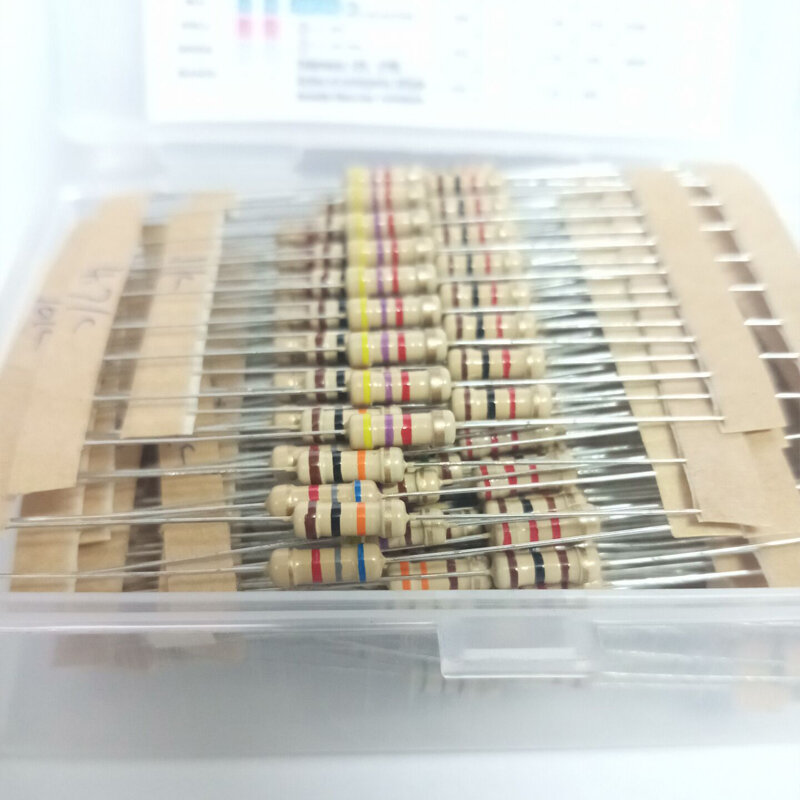 Carbono filme metal resistores sortimento Kit Set, 30 Valores, 10Ohm, 1, 2W, 5%, Hot Sale, 300Pcs, Novo