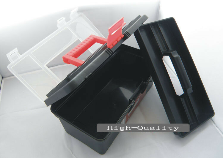 Boîte à outils en plastique de 12.5 pouces, 32x18x13CM, avec poignée, plateau, compartiment, rangement et organisateurs, G-510