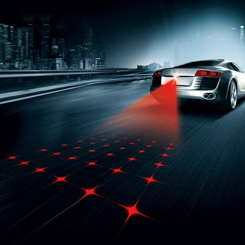 HAUSNN-Anti Colisão Rear-End Car Laser Tail Fog Light, Auto Brake Parking Lamp, Rearing Luz de advertência, Car Styling, 1Pc