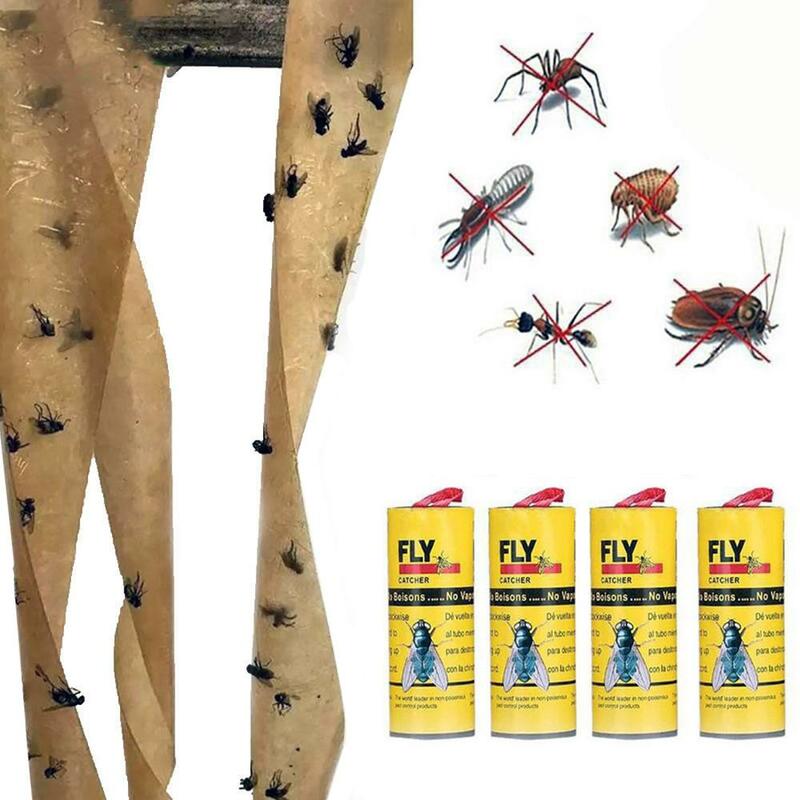 Mosca pegajoso Rolo de Fitas Dupla Face Cola Tiras De Papel Inseto Bug Casa Flytrap moscas Catcher Bug Assassino Do Mosquito