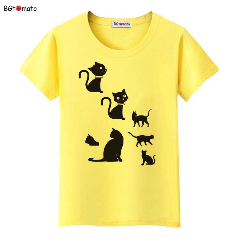 Женские рубашки с маленьким черным котом, 3d рубашки, индивидуальные креативные красивые рубашки, хорошее качество, брендовые мягкие повседневные рубашки