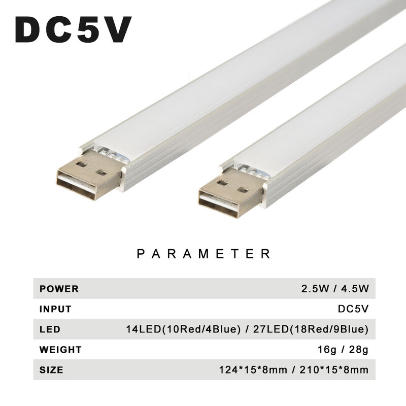 DC 5V USB Grow Light Full Spectrum 2.5W 4.5W 14LED 27LEDs Plant Growing Lamp Extension Pole For Desktop Flower Growth Power Bank
