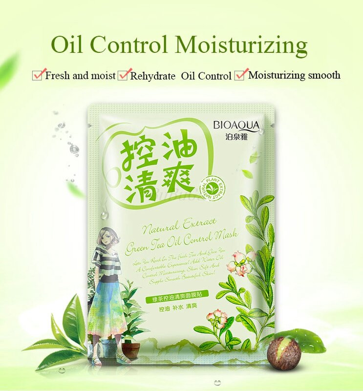Bioaqua 1 pçs controle de óleo hidratante anti-envelhecimento encolher poros cosméticos clareamento clarear máscara facial coreano cuidados com a pele
