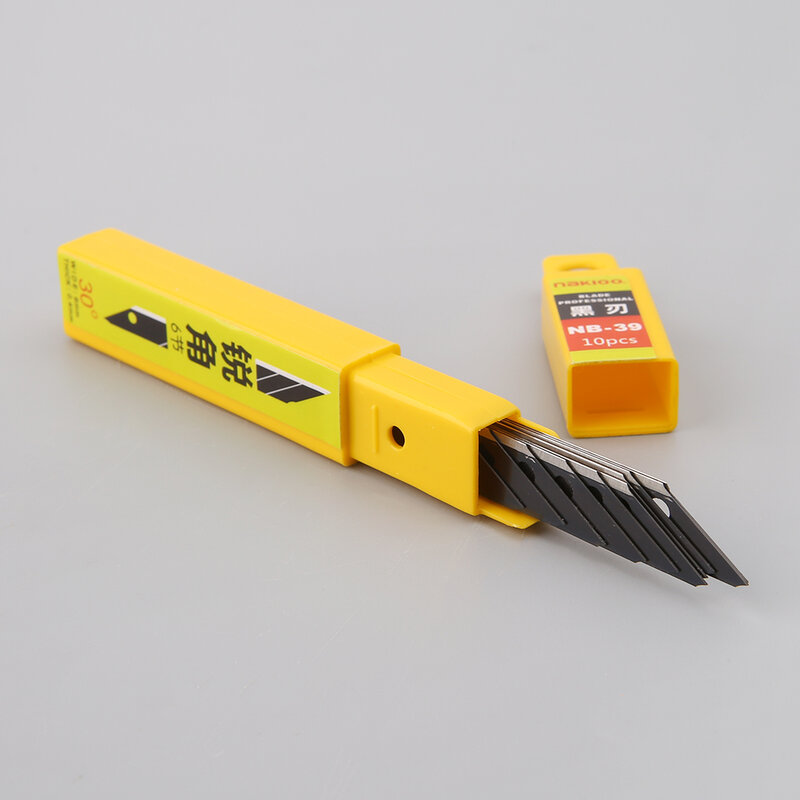 10 шт 30 ° оснастки замена лезвия бритвы 9 мм лезвие для бритья утилита нож Инструменты из углеродистой стали NB-39 для украшения офиса