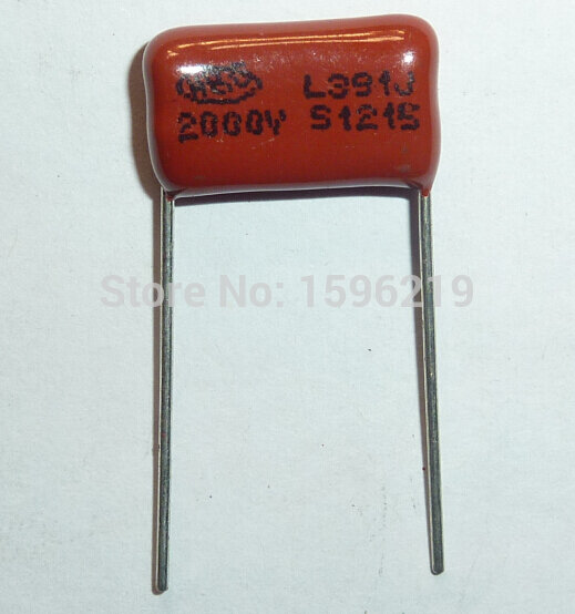 100pcs CBB capacitor 391 2000V 391J 2KV 390pF 0.39nF P15 CBB81 Metalizado Filme de Polipropileno Capacitor