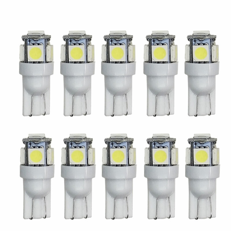 10 PCS T10 LED W5W 5050 5SMD Led Car Interior Light License Plate Bulb Turn Lamps 5w5 t10 White Red Yellow Green Pink Blue 12V