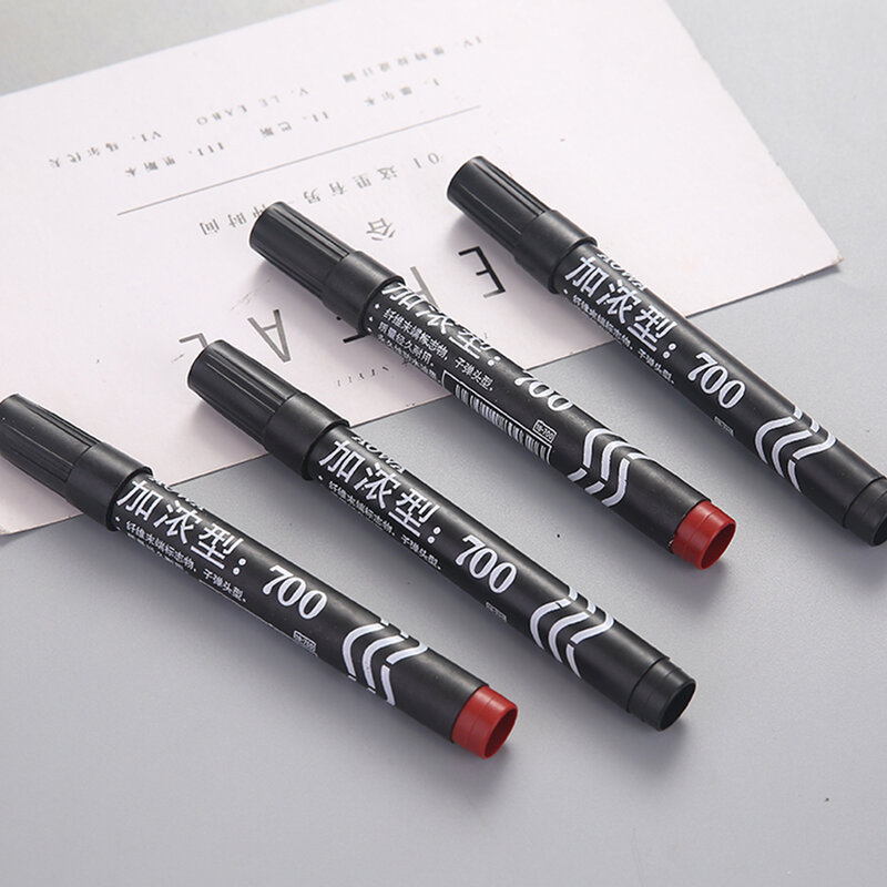 Classic Red/Black Oil Ink Write Smoothly Marker Pen Quick-Drying Permanent Logistics Office Marker Pens Kids Painting Stationery