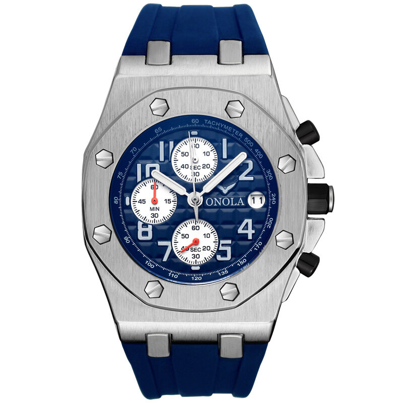 Reloj deportivo de ONOLA, Reloj de pulsera con calendario de fecha a prueba de agua, relojes de cuarzo informales de negocios para Hombre Reloj de Hombre