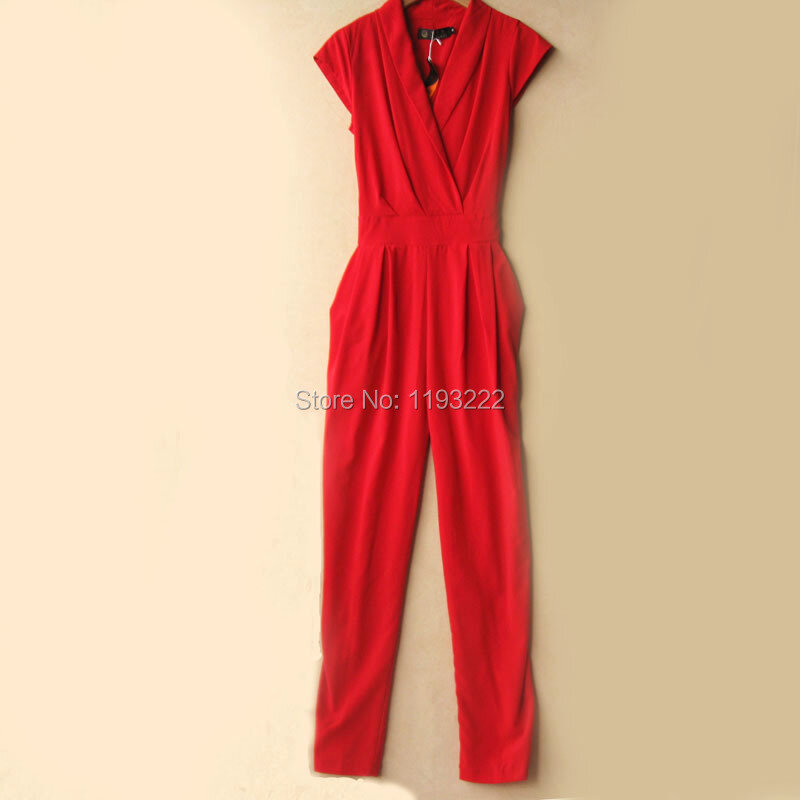 Fashion Women Sexy Lady's 3 Color Cross V-neck Empire Waist Sleeveless Cocktail Party Evening Pants Long Jumpsuit Romper