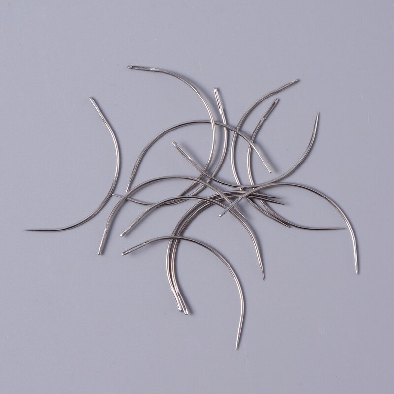 12 stücke C stil haarwebart 6 cm nadel für Brasilianischen Haares Erweiterung Weben Typ Curved Thema Nähen Salon styling werkzeuge