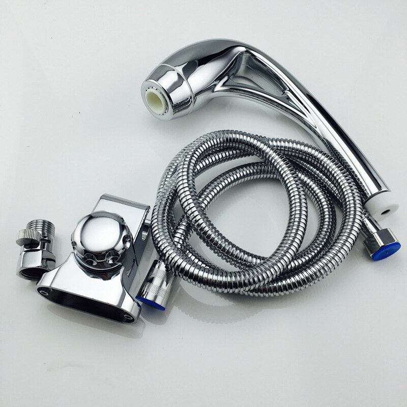 4 Piece Suit ABS Plastic Pressure Boost Water Saving Hand Shower Set Nozzle Spary Shower Holder Valve 1.5m Hoses Electroplated