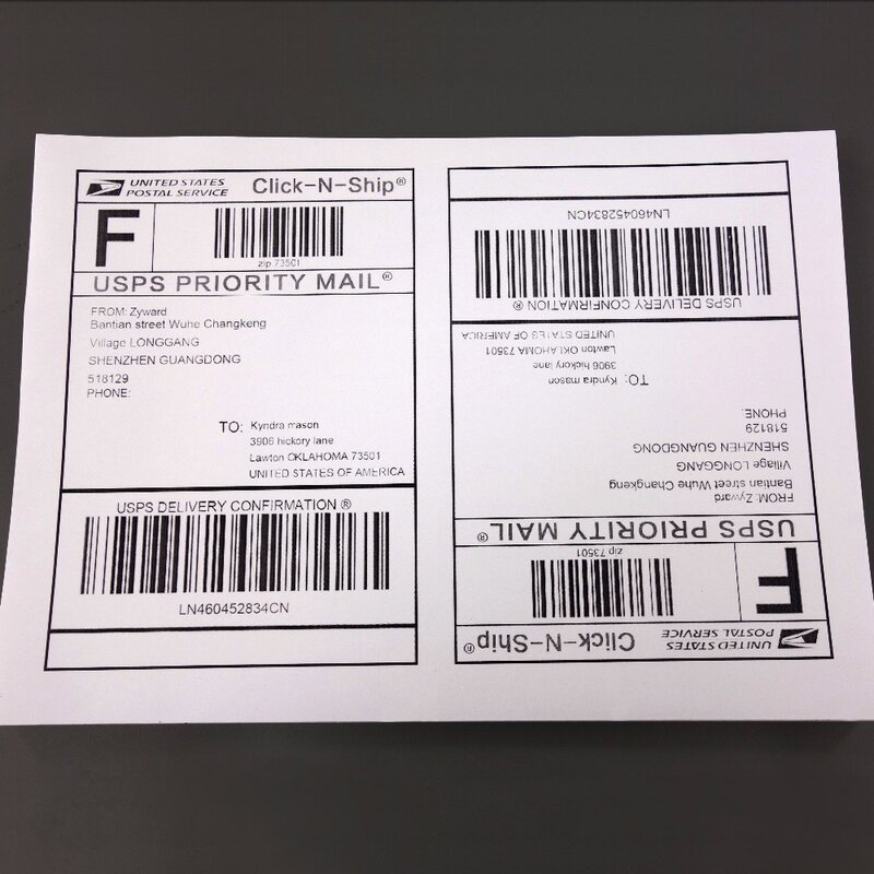 (50 folhas por pacote) 100 unidades de etiqueta laser e jato de tinta redondo etiquetas de endereço de envio-5-1/2 "x 8 1/2"