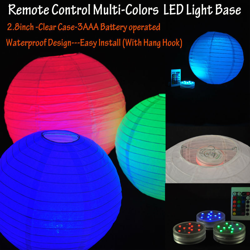 Base de luz LED impermeable con control remoto, 4 piezas, 2,8 pulgadas, RGB, funciona con pilas, Multicolor, para decoración de centros de mesa de boda
