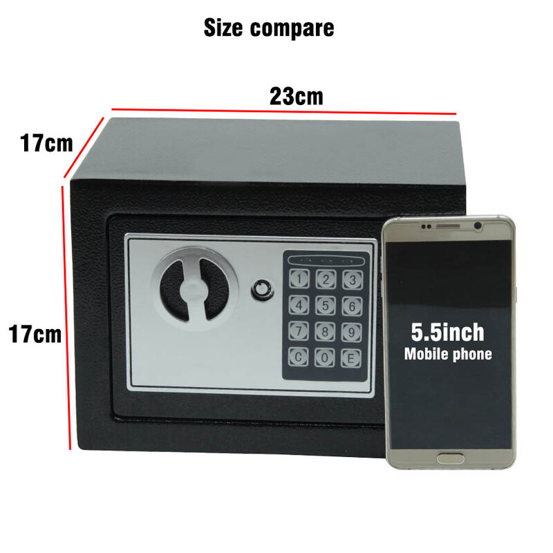 Caixa de segurança segura digital pequena casa mini cofres de aço banco do dinheiro segurança manter dinheiro jóias ou documento com segurança com chave