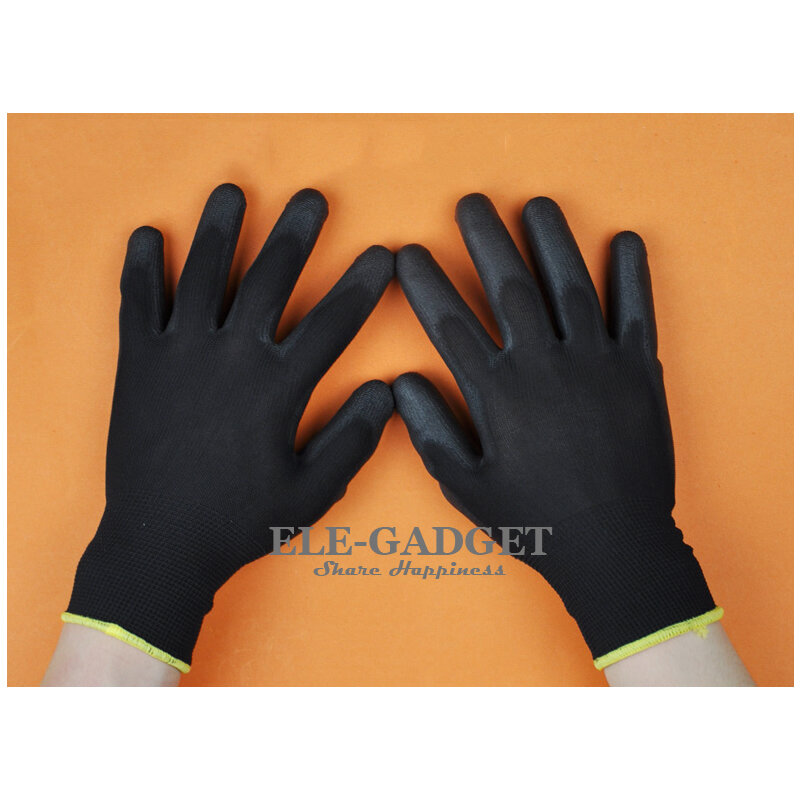 1 Pair PU Coated Working Safety Gloves Nylon Knitted Gloves For Driver Worker Builders Gardening Protective Gloves