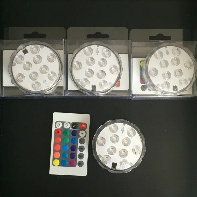 Luces LED sumergibles multicolores para acuario, estanque, boda, producto ambiental a prueba de agua, con control remoto