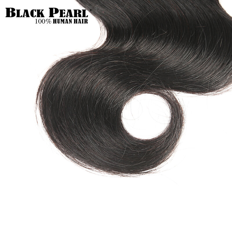 Mechones de cabello humano precoloreado con Perla Negra, extensión de cabello Remy, paquete de 1 /3, tejido de cabello ondulado, 100g
