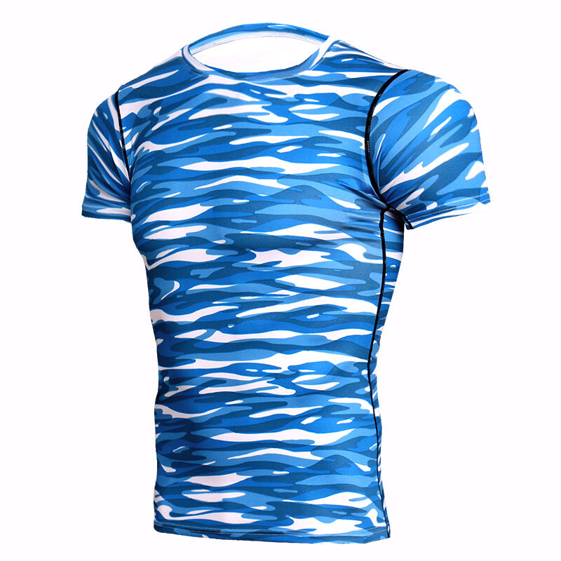 men's cool sports camouflage quick-drying clothes basketball running  Short-sleeved t-shirt