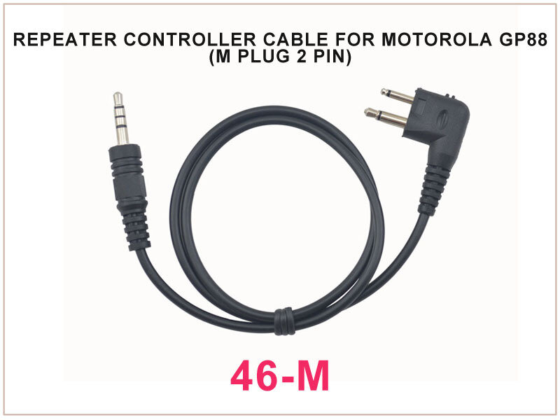 모토로라 GP88 용 46 M 리피터 컨트롤러 케이블 (M 플러그 2 핀)
