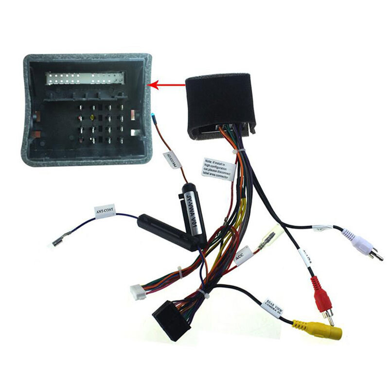 Adaptador estéreo do conector da fiação do chicote de fios do cabo de rádio de 20 pinos para octavia ii iii 2005-2016