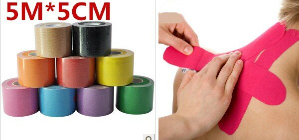 25MM * 5m Muscle Tape Sports Tape Kinesiology Tape Cotton Elastic Adhesive Muscle Bandage Care Physio Strain Injury Support