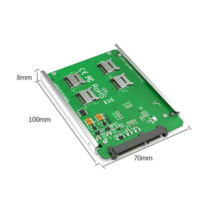 Adaptador de tarjeta Micro SD/TF a SATA, convertidor de tarjeta Micro SD TF de 22 Pines, convertidor de adaptador SATA de 22 Pines, 4 tarjetas Micro SD/TF a SATA 2,5