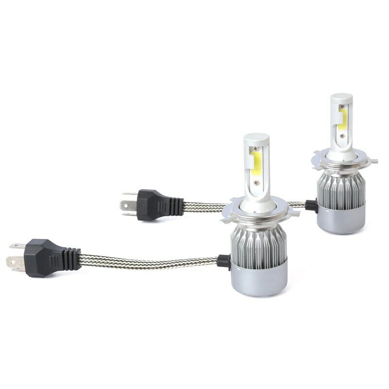 Promotion! New 2pcs C6 LED Car Headlight Kit COB H4 36W 7600LM White Light Bulbs