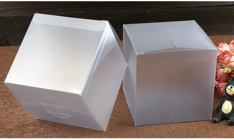 30 sztuk 9*9*9cm matowe pudło pcv plastikowe przeźroczyste pudełko pudełka na biżuterię/cukierki/pudełko do pakowania żywności pudełko wystawowe Diy przypadki przechowywania