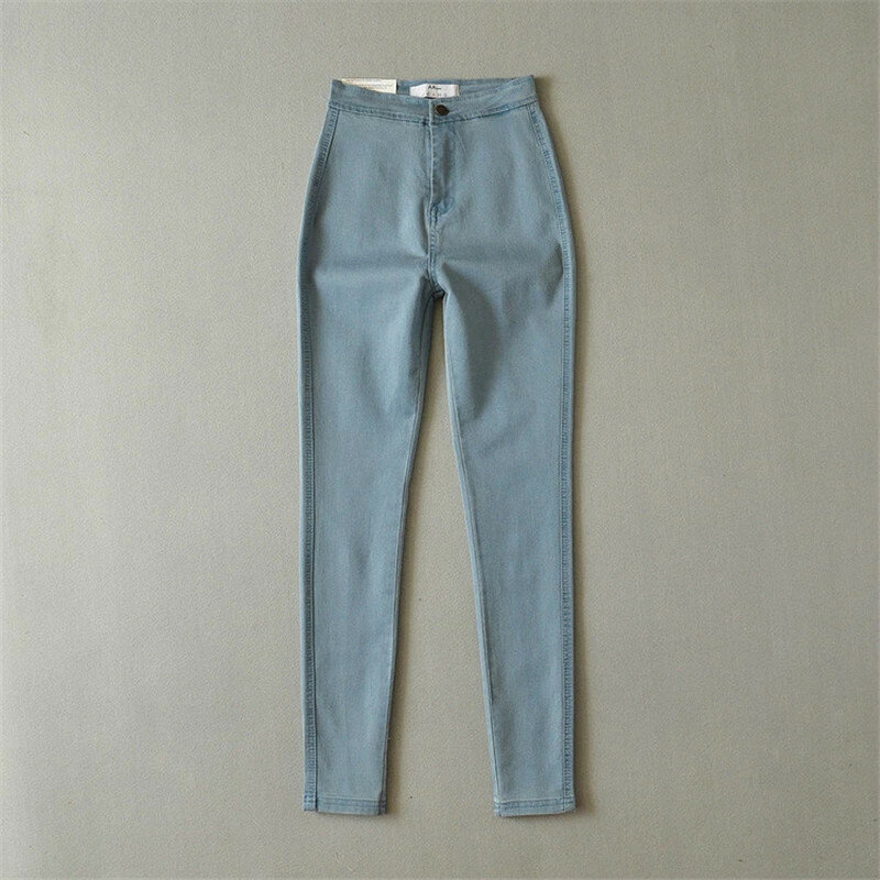 Wysokiej talii dżinsy dla kobiet dorywczo Stretch jesień spodnie jeansowe ołówkowe Lady Slim elastyczne obcisłe dżinsy rurki spodnie wiosenne kobiece