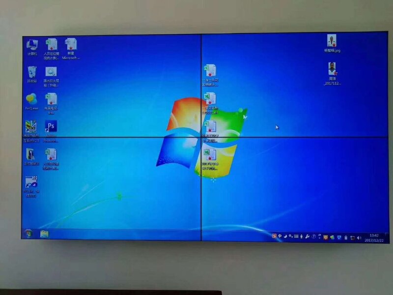 Monitor de videovigilancia con pantalla grande, pared de vídeo con bisel superestrecho sin costuras, 3,5mm en 2x2 lcd