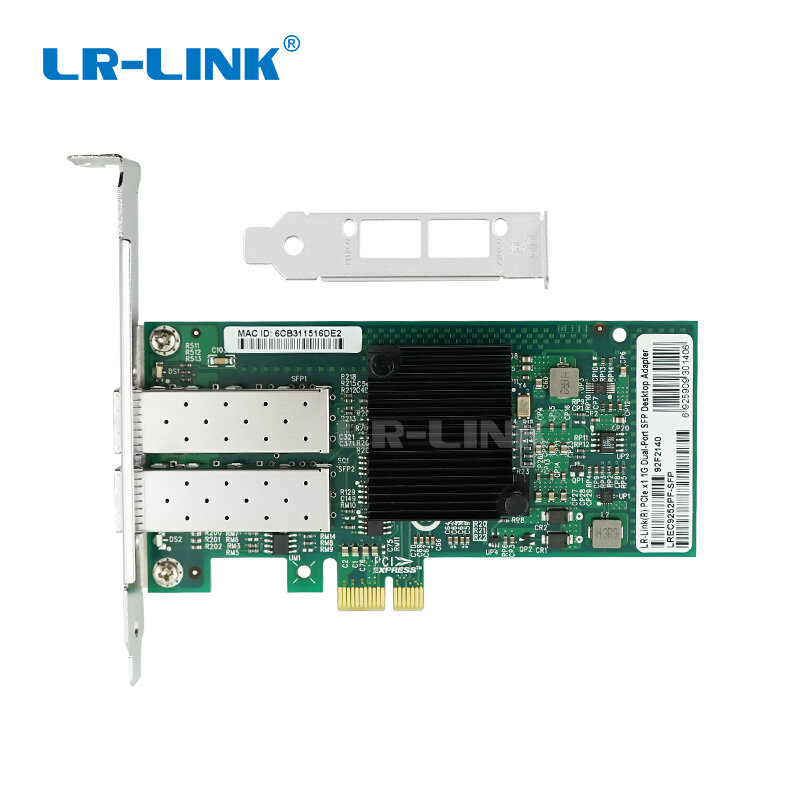 LR-LINK 9252pf-2sfp gigabit ethernet fibra óptica lan adaptador pci-express x1 placa de rede de porta dupla intel I350-F2 compatível