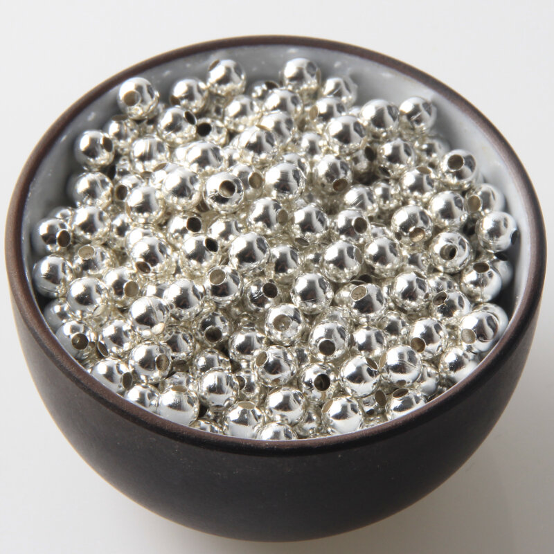 Grânulos redondos do metal para fazer jóias, espaçador liso da bola, acessórios DIY, 8 cores, 2mm, 2.5mm, 3mm, 4mm, 5mm, 6mm, 8mm, 10mm