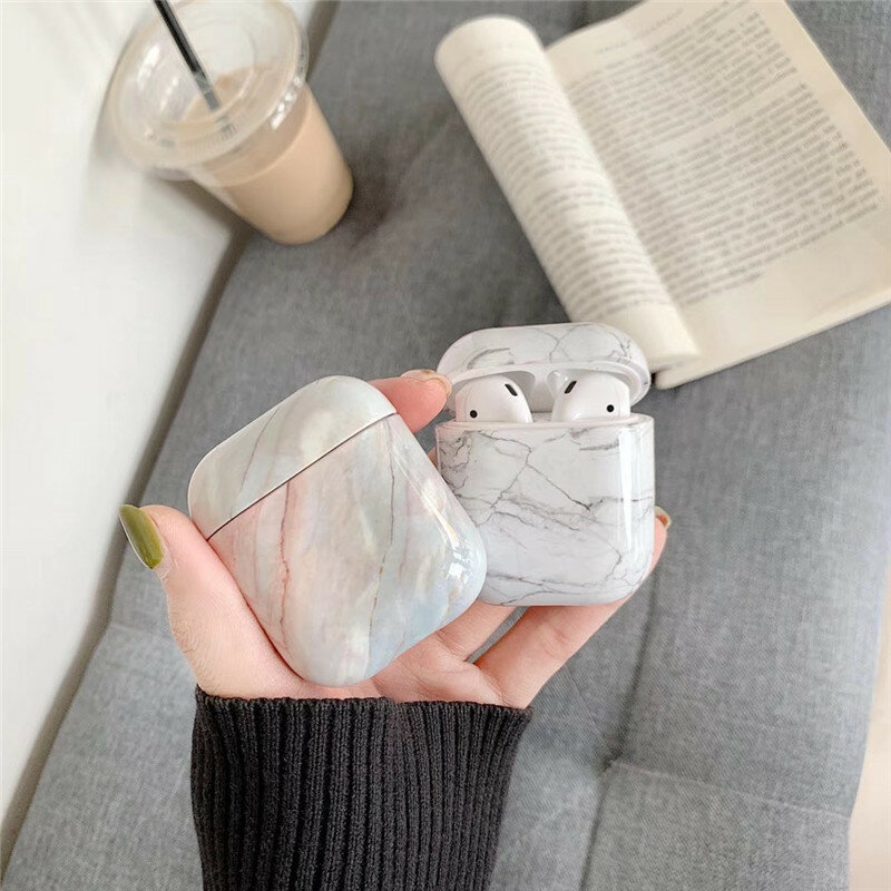 1PCS Luxury Marble Protective Cover For Airpods 1:1 Bluetooth Earphone Charge Case Protective Cases Skin Accessories